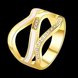 Wholesale Romantic 24K Gold Geometric White Rhinestone Ring TGGPR566 0 small