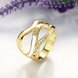 Wholesale Romantic 24K Gold Geometric White Rhinestone Ring TGGPR566 3 small