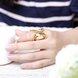 Wholesale Classic 24K Gold Geometric White Rhinestone Ring TGGPR618 3 small