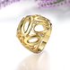 Wholesale Casual/Sporty 24K Gold Geometric White Rhinestone Ring TGGPR774 3 small