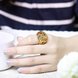 Wholesale Casual/Sporty 24K Gold Geometric White Rhinestone Ring TGGPR774 4 small