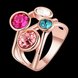 Wholesale New Design Romantic Rose Gold Geometric Multicolor Rhinestone Ring Anniversary Engagement Party Jewelry TGGPR010 2 small