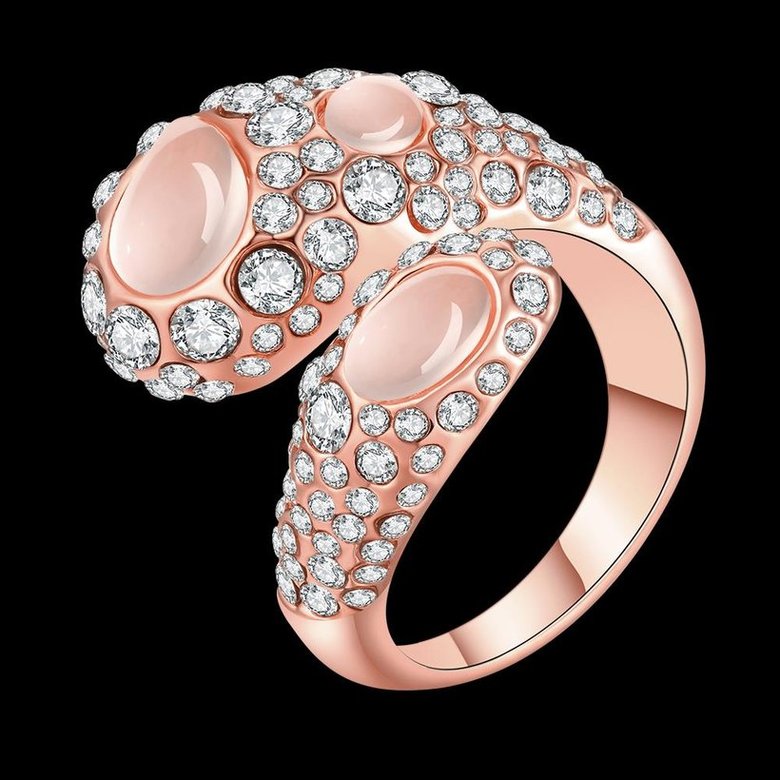 Wholesale Trendy Rose Gold Geometric Multicolor Stone Ring TGGPR889 0