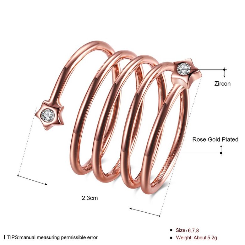 Wholesale Romantic Rose Gold Round White CZ Ring TGGPR1318 1