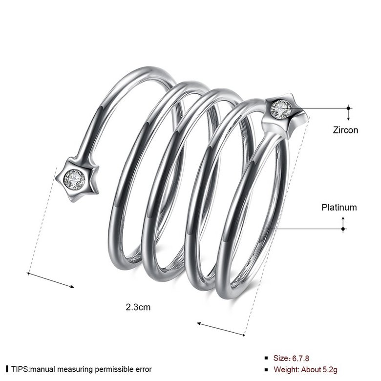 Wholesale Romantic Platinum Round White CZ Ring TGGPR1325 1