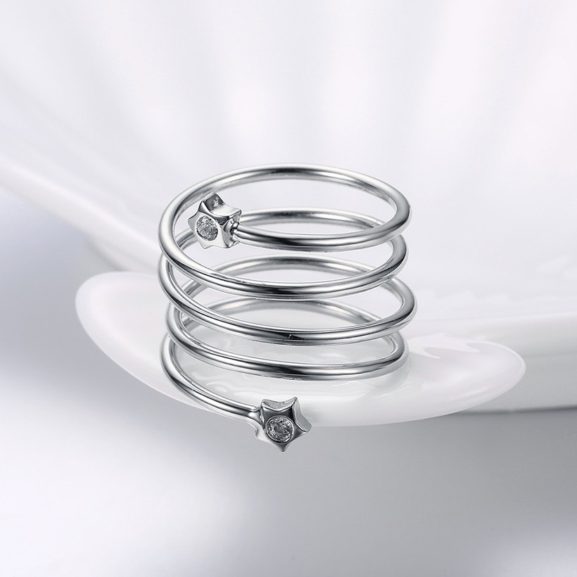 Wholesale Romantic Platinum Round White CZ Ring TGGPR1325 2