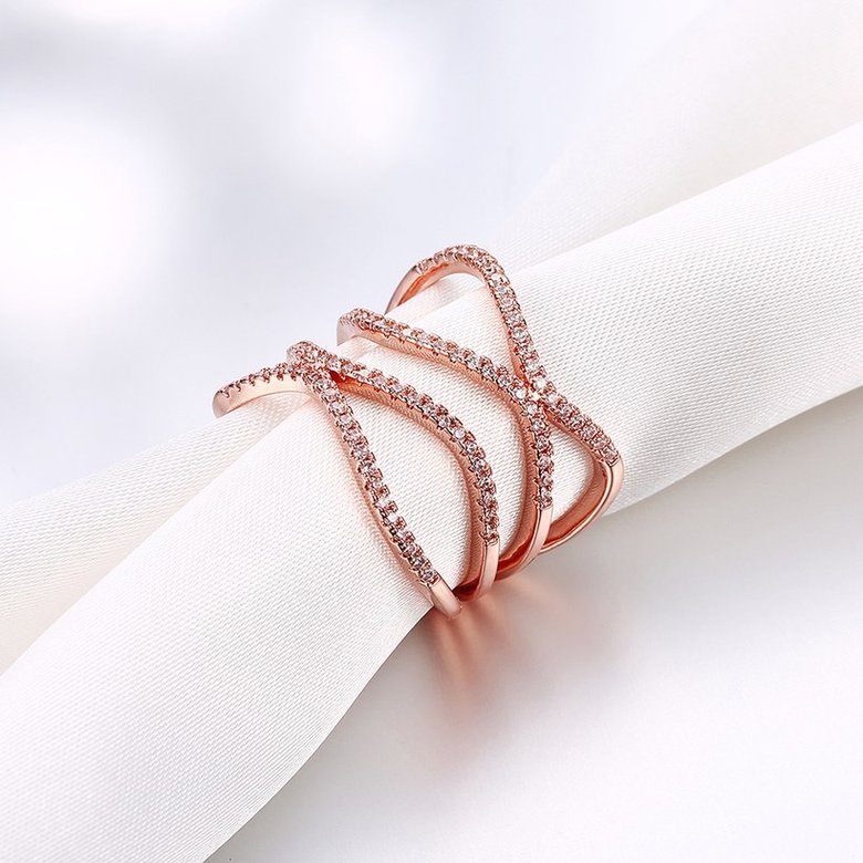 Wholesale Romantic Rose Gold Round White CZ Ring TGGPR1332 3