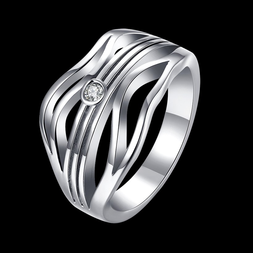 Wholesale Romantic Platinum Round White CZ Ring TGGPR1359 0
