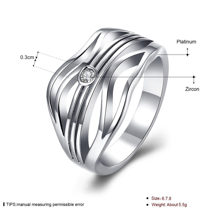 Wholesale Romantic Platinum Round White CZ Ring TGGPR1359 1
