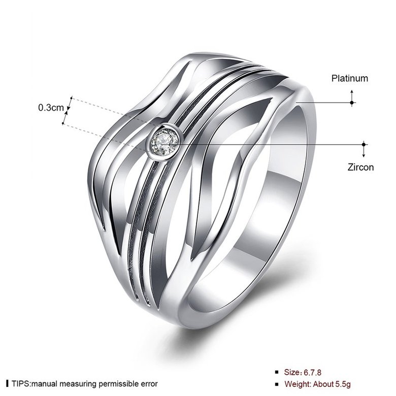 Wholesale Romantic Platinum Round White CZ Ring TGGPR1359 1