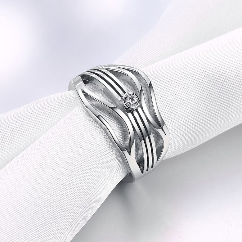Wholesale Romantic Platinum Round White CZ Ring TGGPR1359 3