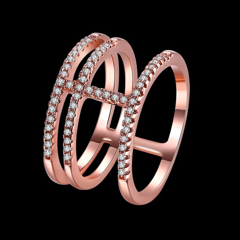 Wholesale Romantic Rose Gold Round White CZ Ring TGGPR1364 0