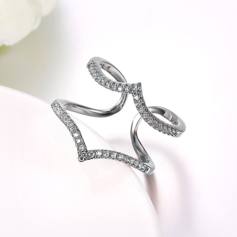 Wholesale Romantic Platinum Round White CZ Ring TGGPR1428 4