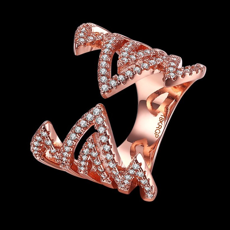 Wholesale Romantic Rose Gold Round White CZ Ring TGGPR1452 0