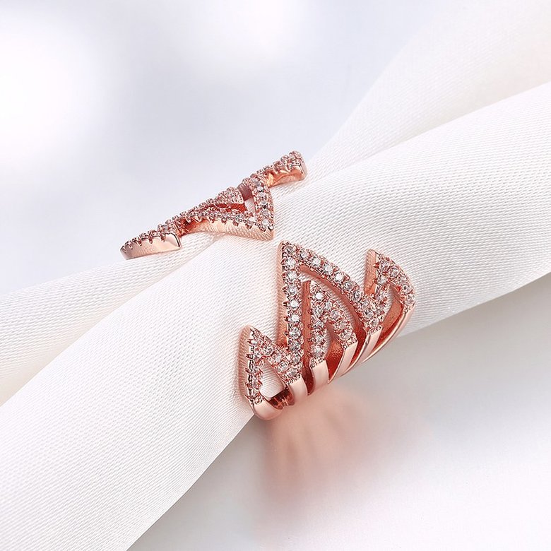 Wholesale Romantic Rose Gold Round White CZ Ring TGGPR1452 3