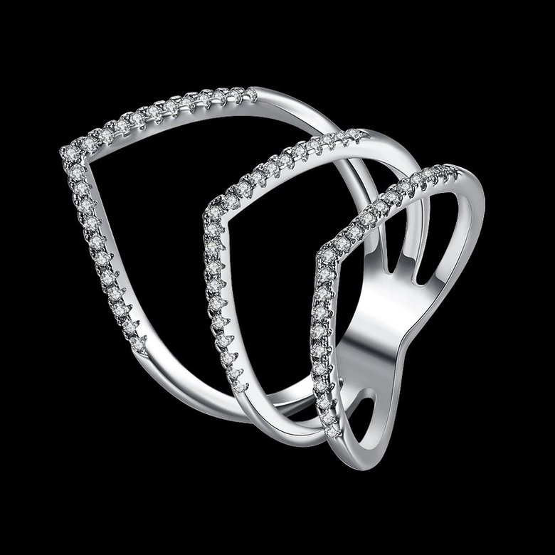 Wholesale Romantic Platinum Round White CZ Ring TGGPR1494 0