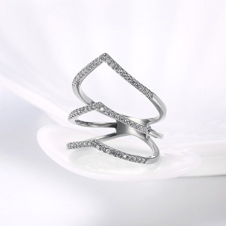 Wholesale Romantic Platinum Round White CZ Ring TGGPR1494 2