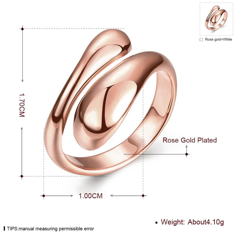 Wholesale Trendy  Vintage Exaggerated Personality Classic rose Gold Geometric Ring TGGPR207 3