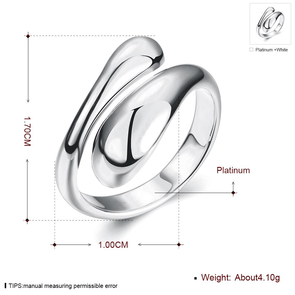 Wholesale Trendy  Vintage Exaggerated Personality Classic Platinum Geometric Ring TGGPR214 5