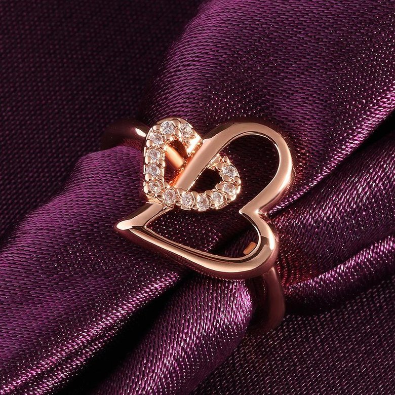 Wholesale Romantic Rose Gold Heart White CZ Ring High Quality Wedding Ring Daily Versatile Design jewelry TGGPR333 1