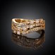Wholesale Trendy Luxury  Design 24K gold Geometric White CZ Ring  Vintage Bridal Round Engagement Ring TGGPR361 0 small