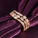 Wholesale Trendy Luxury  Design 24K gold Geometric White CZ Ring  Vintage Bridal Round Engagement Ring TGGPR361 1 small