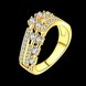 Wholesale Trendy Luxury  Design 24K gold Geometric White CZ Ring  Vintage Bridal Round Engagement Ring TGGPR361 3 small