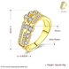 Wholesale Trendy Luxury  Design 24K gold Geometric White CZ Ring  Vintage Bridal Round Engagement Ring TGGPR361 4 small