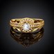 Wholesale Classic Trendy Design 24K gold Geometric White CZ Ring  Vintage Bridal ring Engagement ring jewelry TGGPR382 0 small
