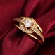 Wholesale Classic Trendy Design 24K gold Geometric White CZ Ring  Vintage Bridal ring Engagement ring jewelry TGGPR382 1 small