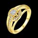 Wholesale Classic Trendy Design 24K gold Geometric White CZ Ring  Vintage Bridal ring Engagement ring jewelry TGGPR382 3 small