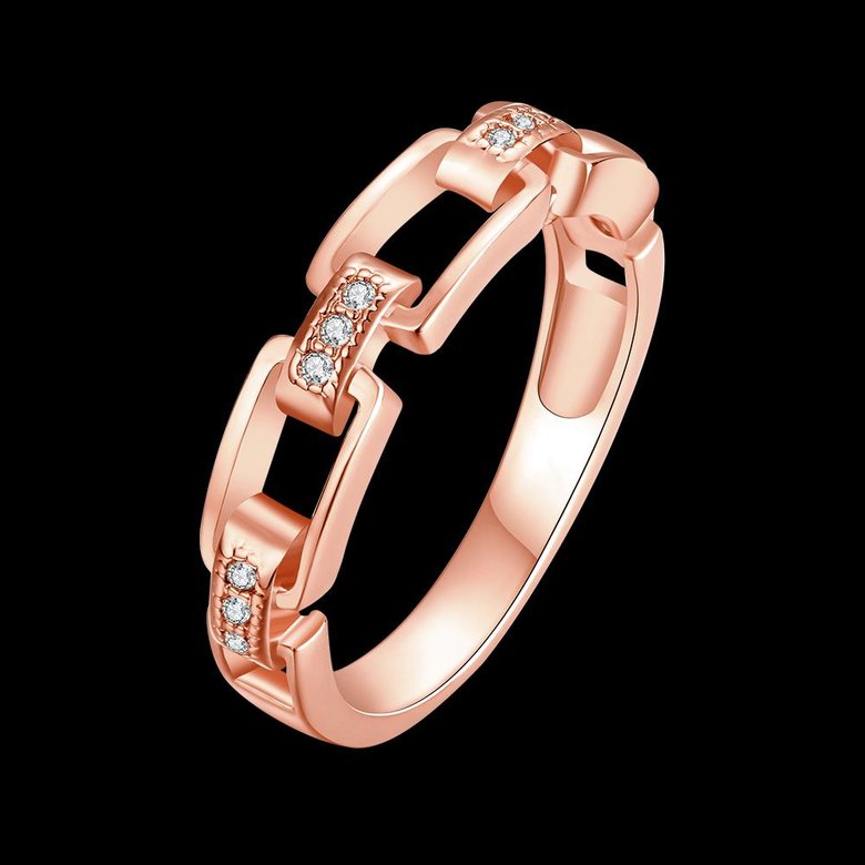 Wholesale Romantic Rose Gold Geometric White CZ Ring TGGPR494 1