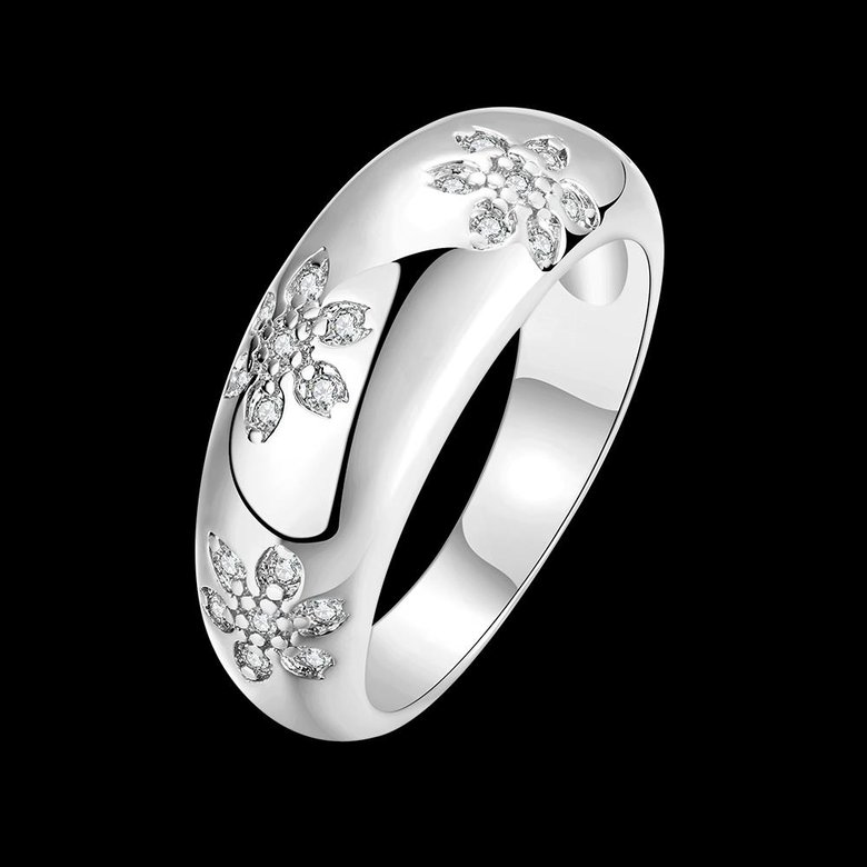 Wholesale Romantic Platinum Plant White CZ Ring TGGPR562 4