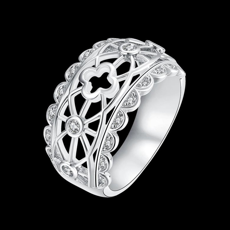 Wholesale Romantic Platinum Cross White CZ Ring TGGPR576 4