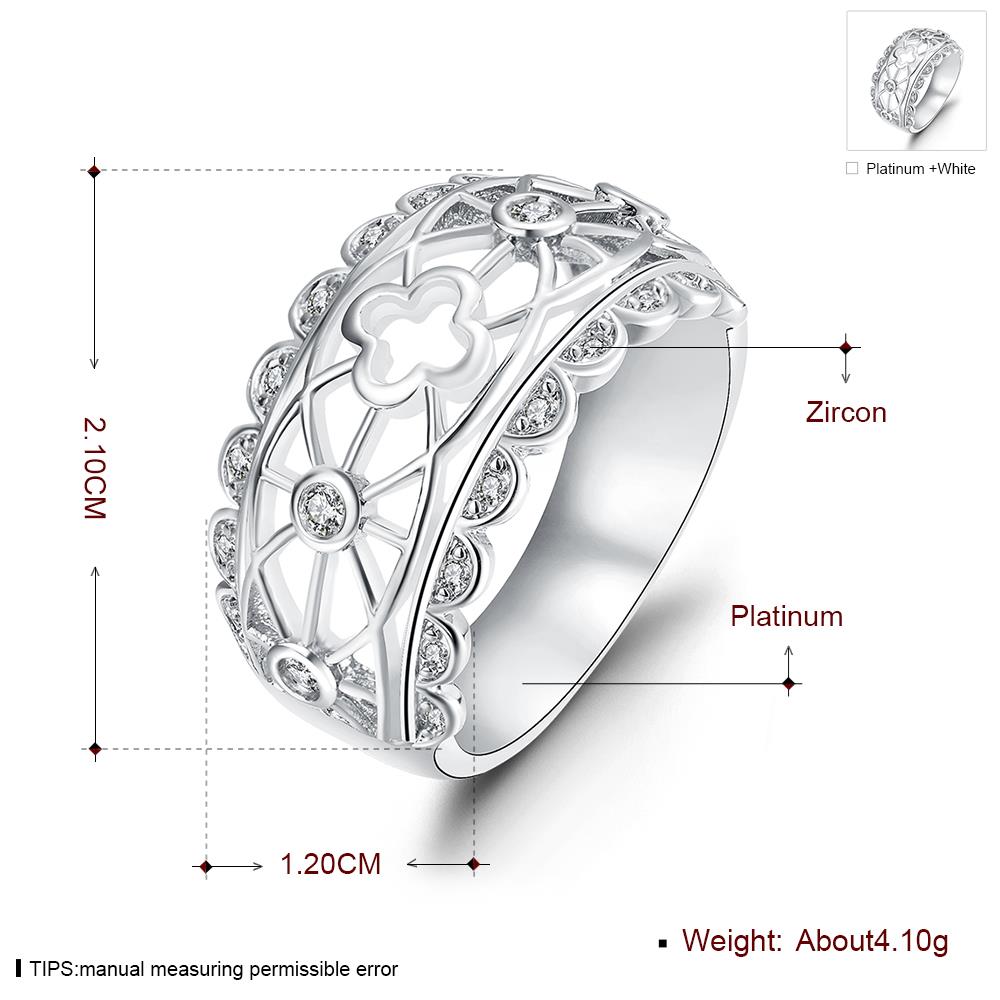 Wholesale Romantic Platinum Cross White CZ Ring TGGPR576 5