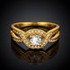 Wholesale Classic 24K Gold Round White CZ Ring TGGPR653 1 small