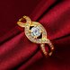 Wholesale Classic 24K Gold Round White CZ Ring TGGPR653 2 small
