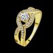 Wholesale Classic 24K Gold Round White CZ Ring TGGPR653 4 small