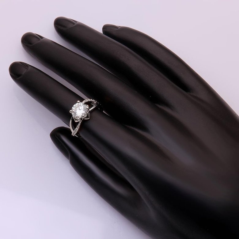 Wholesale Romantic Platinum Round White CZ Ring TGGPR701 0