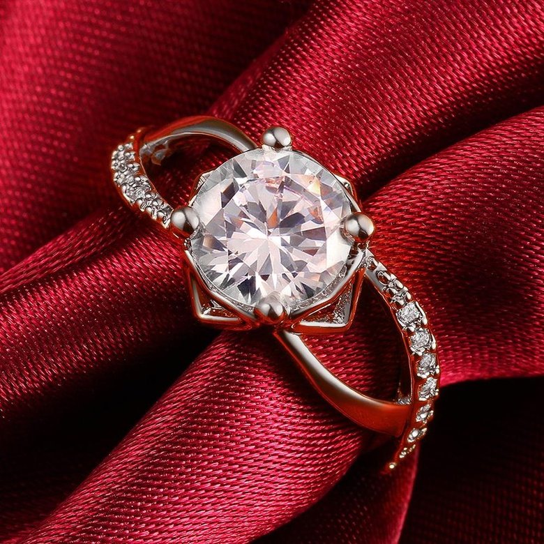 Wholesale Romantic Platinum Round White CZ Ring TGGPR701 2