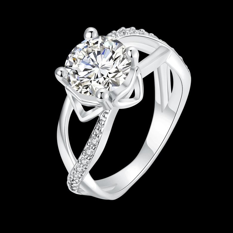 Wholesale Romantic Platinum Round White CZ Ring TGGPR701 4