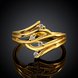 Wholesale Romantic 24K Gold Geometric White CZ Ring TGGPR721 0 small