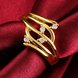 Wholesale Romantic 24K Gold Geometric White CZ Ring TGGPR721 2 small