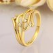 Wholesale Romantic 24K Gold Geometric White CZ Ring TGGPR721 3 small