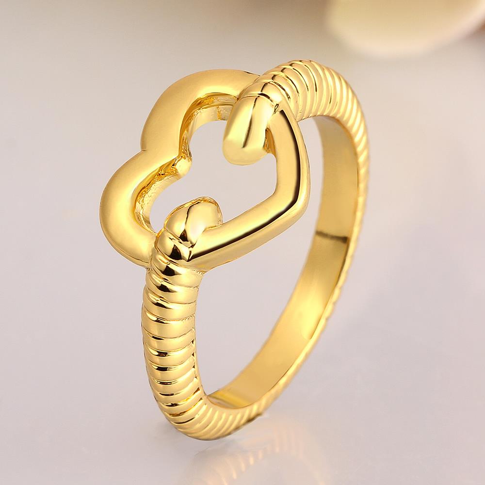 Wholesale Romantic 24K Gold Heart Ring TGGPR745 1