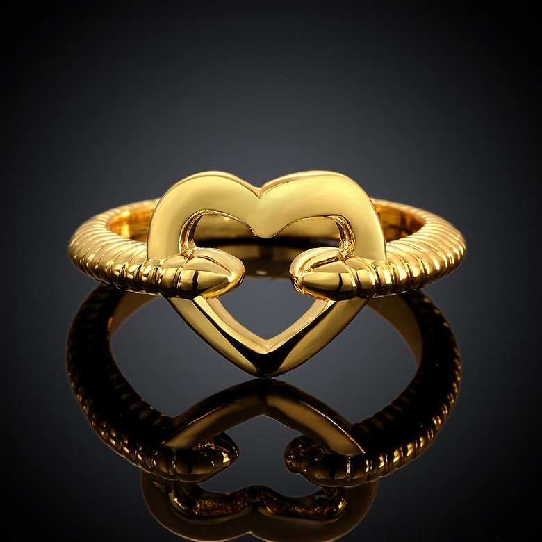 Wholesale Romantic 24K Gold Heart Ring TGGPR745 3