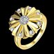 Wholesale Romantic 24K Gold Round White CZ Ring TGGPR751 4 small