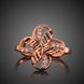 Wholesale Romantic Rose Gold Plant White CZ Ring TGGPR760 3 small