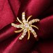 Wholesale Trendy 24K Gold Plant White CZ Ring TGGPR779 1 small
