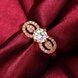 Wholesale Cute Rose Gold Letter White CZ Ring TGGPR820 3 small
